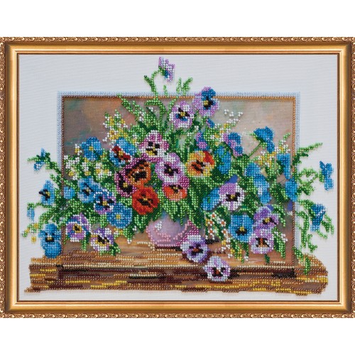 Main Bead Embroidery Kit Summer aroma-1 (Flowers), AB-390 by Abris Art - buy online! ✿ Fast delivery ✿ Factory price ✿ Wholesale and retail ✿ Purchase Great kits for embroidery with beads