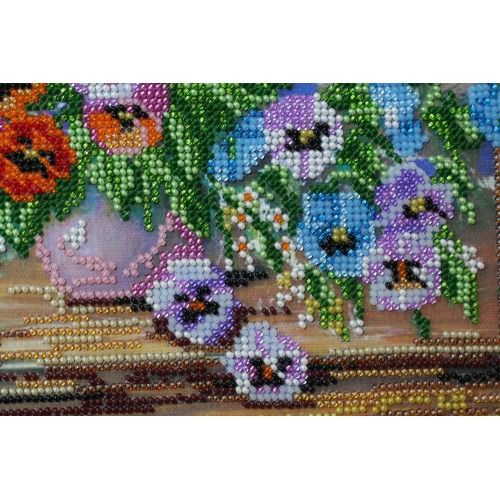 Main Bead Embroidery Kit Summer aroma-1 (Flowers), AB-390 by Abris Art - buy online! ✿ Fast delivery ✿ Factory price ✿ Wholesale and retail ✿ Purchase Great kits for embroidery with beads