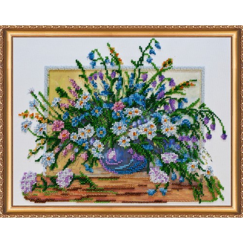 Main Bead Embroidery Kit Summer aroma-2 (Flowers), AB-391 by Abris Art - buy online! ✿ Fast delivery ✿ Factory price ✿ Wholesale and retail ✿ Purchase Great kits for embroidery with beads