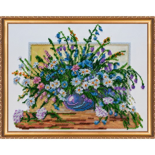 Main Bead Embroidery Kit Summer aroma-2 (Flowers), AB-391 by Abris Art - buy online! ✿ Fast delivery ✿ Factory price ✿ Wholesale and retail ✿ Purchase Great kits for embroidery with beads