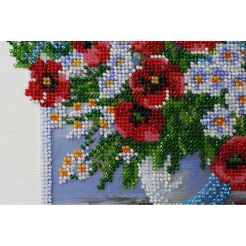 Main Bead Embroidery Kit Summer aroma-3 (Flowers), AB-392 by Abris Art - buy online! ✿ Fast delivery ✿ Factory price ✿ Wholesale and retail ✿ Purchase Great kits for embroidery with beads