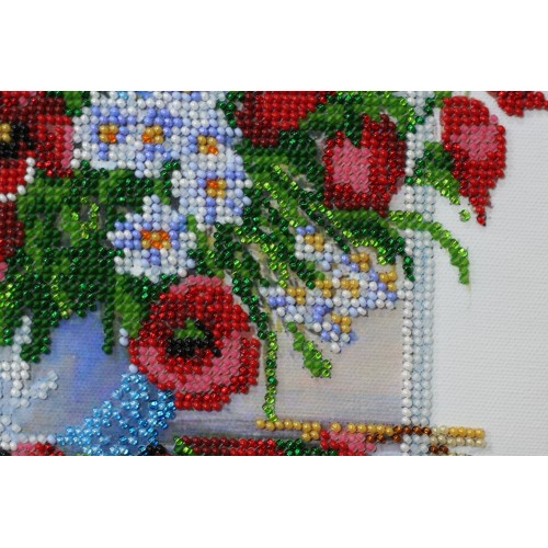 Main Bead Embroidery Kit Summer aroma-3 (Flowers), AB-392 by Abris Art - buy online! ✿ Fast delivery ✿ Factory price ✿ Wholesale and retail ✿ Purchase Great kits for embroidery with beads