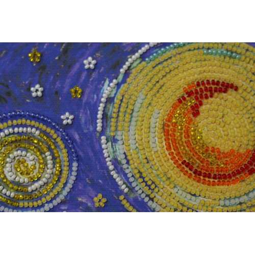 Main Bead Embroidery Kit Starlight night (Landscapes), AB-397 by Abris Art - buy online! ✿ Fast delivery ✿ Factory price ✿ Wholesale and retail ✿ Purchase Great kits for embroidery with beads