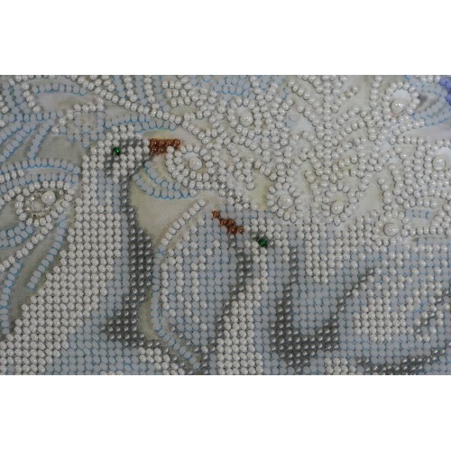 Main Bead Embroidery Kit White happiness (Animals), AB-398 by Abris Art - buy online! ✿ Fast delivery ✿ Factory price ✿ Wholesale and retail ✿ Purchase Great kits for embroidery with beads