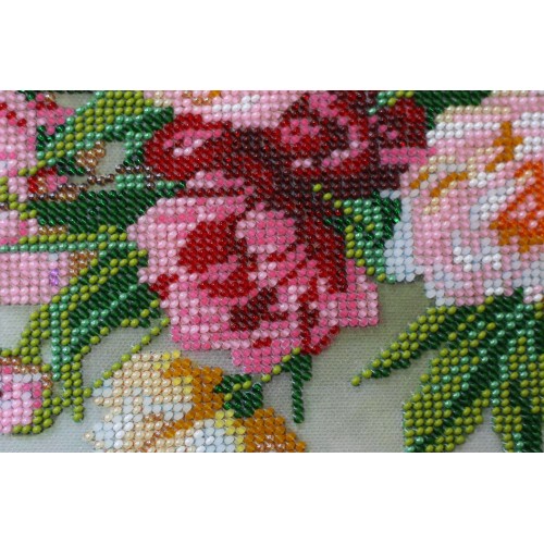 Набір для вишивання бісером на натуральному художньому холсті Букет у вершкових тонах, AB-400 від Абрис Арт - купити з доставкою ✿ Найкраща ціна від виробника ✿ Оптом та в роздріб ✿ Придбати Великі набори для вишивки бісером