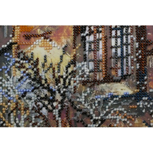 Main Bead Embroidery Kit December snowing (Landscapes), AB-409 by Abris Art - buy online! ✿ Fast delivery ✿ Factory price ✿ Wholesale and retail ✿ Purchase Great kits for embroidery with beads