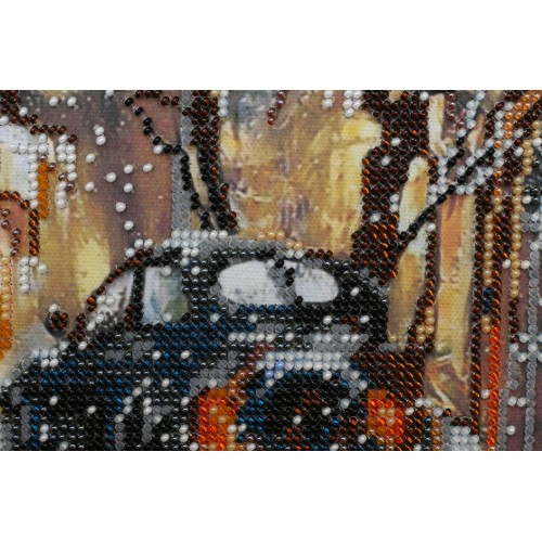 Main Bead Embroidery Kit December snowing (Landscapes), AB-409 by Abris Art - buy online! ✿ Fast delivery ✿ Factory price ✿ Wholesale and retail ✿ Purchase Great kits for embroidery with beads