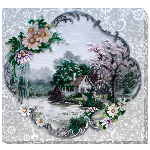 Main Bead Embroidery Kit Afloat house (Landscapes), AB-415 by Abris Art - buy online! ✿ Fast delivery ✿ Factory price ✿ Wholesale and retail ✿ Purchase Great kits for embroidery with beads