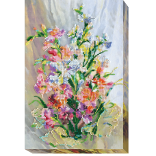 Набір для вишивання бісером на натуральному художньому холсті "Гладіолуси"