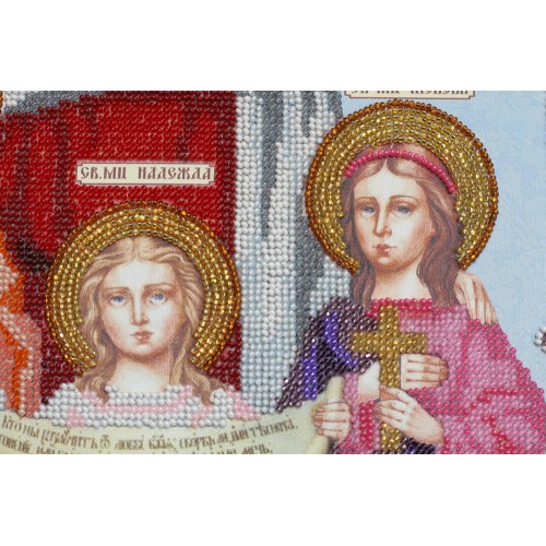 Main Bead Embroidery Kit St.Vera, Nadegda, Lubov and their Mother Sophia (Icons), AB-421 by Abris Art - buy online! ✿ Fast delivery ✿ Factory price ✿ Wholesale and retail ✿ Purchase Great kits for embroidery with beads