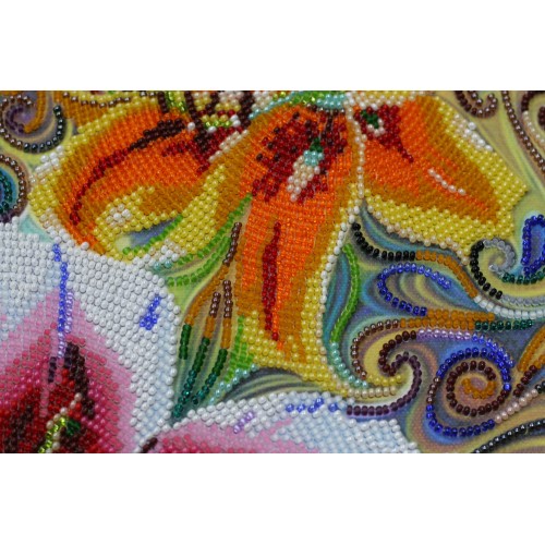 Main Bead Embroidery Kit Three virtues (Flowers), AB-423 by Abris Art - buy online! ✿ Fast delivery ✿ Factory price ✿ Wholesale and retail ✿ Purchase Great kits for embroidery with beads