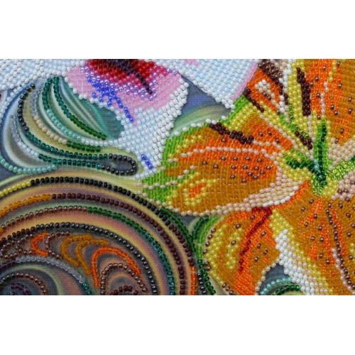 Main Bead Embroidery Kit Three virtues (Flowers), AB-423 by Abris Art - buy online! ✿ Fast delivery ✿ Factory price ✿ Wholesale and retail ✿ Purchase Great kits for embroidery with beads