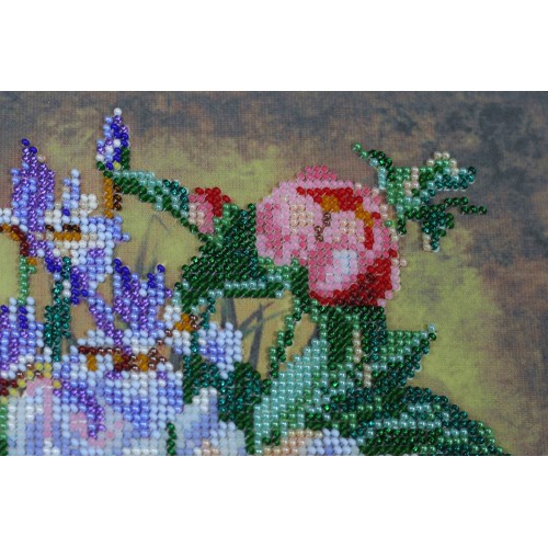 Fancy peonies, AB-427 by Abris Art - buy online! ✿ Fast delivery ✿ Factory price ✿ Wholesale and retail ✿ Purchase Great kits for embroidery with beads