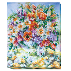 Набір для вишивання бісером на натуральному художньому холсті "Обіймай"