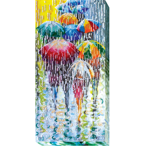Main Bead Embroidery Kit Cheerful umbrellas (Romanticism), AB-434 by Abris Art - buy online! ✿ Fast delivery ✿ Factory price ✿ Wholesale and retail ✿ Purchase Great kits for embroidery with beads
