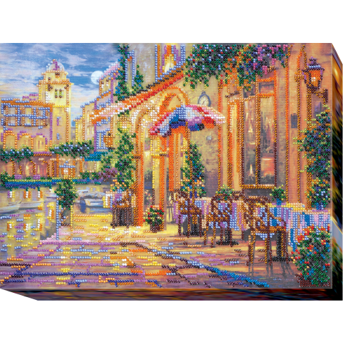 Main Bead Embroidery Kit Warm night (Landscapes), AB-435 by Abris Art - buy online! ✿ Fast delivery ✿ Factory price ✿ Wholesale and retail ✿ Purchase Great kits for embroidery with beads