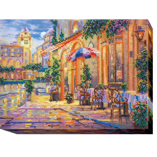 Main Bead Embroidery Kit Warm night (Landscapes), AB-435 by Abris Art - buy online! ✿ Fast delivery ✿ Factory price ✿ Wholesale and retail ✿ Purchase Great kits for embroidery with beads