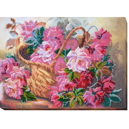 Main Bead Embroidery Kit Pink tenderness (Flowers), AB-441 by Abris Art - buy online! ✿ Fast delivery ✿ Factory price ✿ Wholesale and retail ✿ Purchase Great kits for embroidery with beads