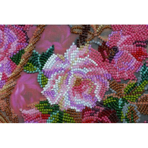 Main Bead Embroidery Kit Pink tenderness (Flowers), AB-441 by Abris Art - buy online! ✿ Fast delivery ✿ Factory price ✿ Wholesale and retail ✿ Purchase Great kits for embroidery with beads