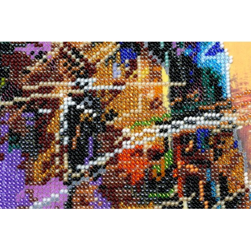 Main Bead Embroidery Kit Saxophonist (Musical display), AB-451 by Abris Art - buy online! ✿ Fast delivery ✿ Factory price ✿ Wholesale and retail ✿ Purchase Great kits for embroidery with beads