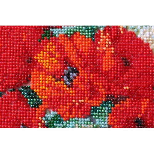 Main Bead Embroidery Kit Poppies and buldenezh (Flowers), AB-460 by Abris Art - buy online! ✿ Fast delivery ✿ Factory price ✿ Wholesale and retail ✿ Purchase Great kits for embroidery with beads