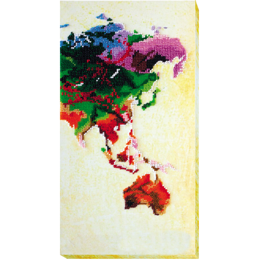 Main Bead Embroidery Kit World map - 3 (Deco Scenes), AB-465 by Abris Art - buy online! ✿ Fast delivery ✿ Factory price ✿ Wholesale and retail ✿ Purchase Great kits for embroidery with beads