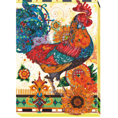 Main Bead Embroidery Kit Сock-a-doodle-do! (Animals), AB-479 by Abris Art - buy online! ✿ Fast delivery ✿ Factory price ✿ Wholesale and retail ✿ Purchase Great kits for embroidery with beads