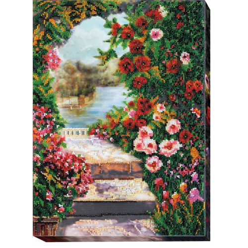 Main Bead Embroidery Kit Summer garden (Landscapes), AB-482 by Abris Art - buy online! ✿ Fast delivery ✿ Factory price ✿ Wholesale and retail ✿ Purchase Great kits for embroidery with beads