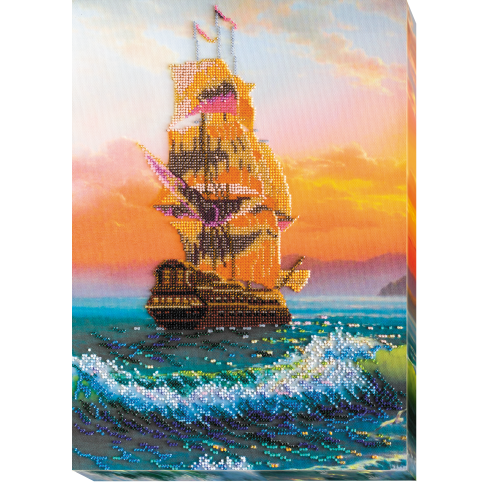 Main Bead Embroidery Kit On the waves (Landscapes), AB-484 by Abris Art - buy online! ✿ Fast delivery ✿ Factory price ✿ Wholesale and retail ✿ Purchase Great kits for embroidery with beads