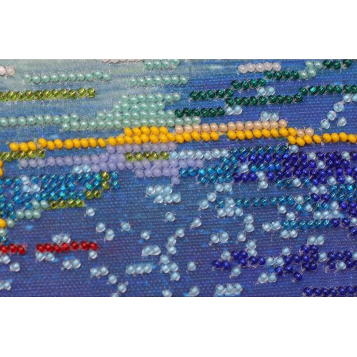 Main Bead Embroidery Kit Fire in sky blue - 1 (Landscapes), AB-485 by Abris Art - buy online! ✿ Fast delivery ✿ Factory price ✿ Wholesale and retail ✿ Purchase Great kits for embroidery with beads