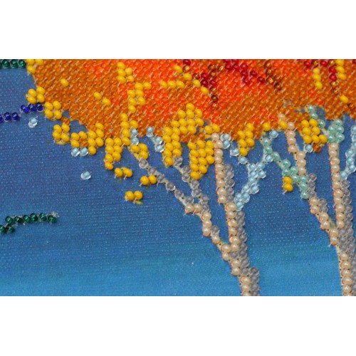 Main Bead Embroidery Kit Fire in sky blue - 2 (Landscapes), AB-486 by Abris Art - buy online! ✿ Fast delivery ✿ Factory price ✿ Wholesale and retail ✿ Purchase Great kits for embroidery with beads