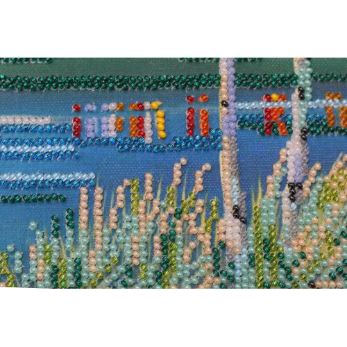 Main Bead Embroidery Kit Fire in sky blue - 2 (Landscapes), AB-486 by Abris Art - buy online! ✿ Fast delivery ✿ Factory price ✿ Wholesale and retail ✿ Purchase Great kits for embroidery with beads