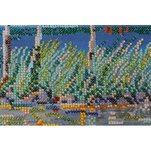 Main Bead Embroidery Kit Fire in sky blue - 2 (Landscapes), AB-486 by Abris Art - buy online! ✿ Fast delivery ✿ Factory price ✿ Wholesale and retail ✿ Purchase Great kits for embroidery with beads