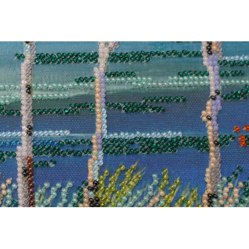 Main Bead Embroidery Kit Fire in sky blue - 2 (Landscapes), AB-486 by Abris Art - buy online! ✿ Fast delivery ✿ Factory price ✿ Wholesale and retail ✿ Purchase Great kits for embroidery with beads