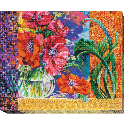 Main Bead Embroidery Kit Anemone (Flowers), AB-488 by Abris Art - buy online! ✿ Fast delivery ✿ Factory price ✿ Wholesale and retail ✿ Purchase Great kits for embroidery with beads