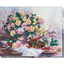 Main Bead Embroidery Kit Pink gauze (Flowers)