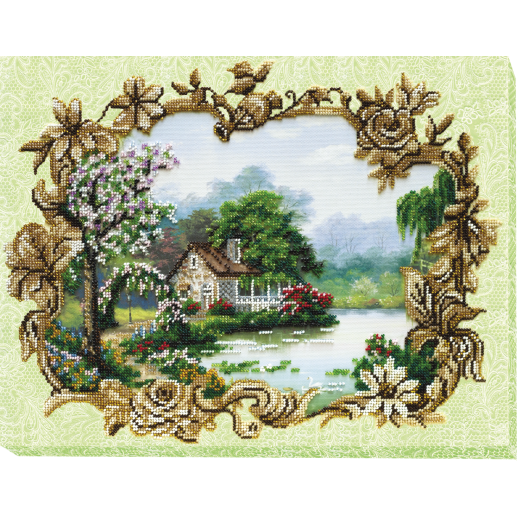 Main Bead Embroidery Kit Watery waste (Landscapes), AB-493 by Abris Art - buy online! ✿ Fast delivery ✿ Factory price ✿ Wholesale and retail ✿ Purchase Great kits for embroidery with beads