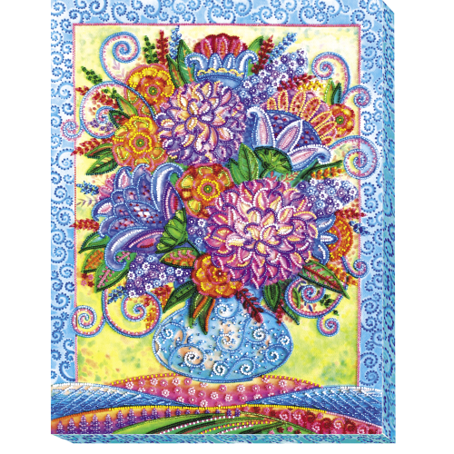 Main Bead Embroidery Kit Summer palette (Flowers), AB-499 by Abris Art - buy online! ✿ Fast delivery ✿ Factory price ✿ Wholesale and retail ✿ Purchase Great kits for embroidery with beads