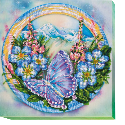 Main Bead Embroidery Kit Summer water colors-1 (Flowers), AB-501 by Abris Art - buy online! ✿ Fast delivery ✿ Factory price ✿ Wholesale and retail ✿ Purchase Great kits for embroidery with beads