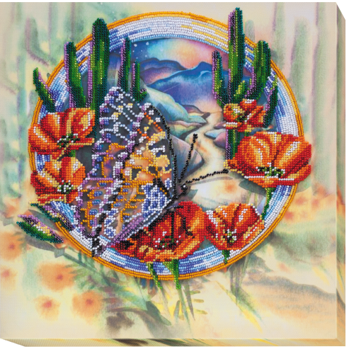 Main Bead Embroidery Kit Summer water colors-2 (Flowers), AB-502 by Abris Art - buy online! ✿ Fast delivery ✿ Factory price ✿ Wholesale and retail ✿ Purchase Great kits for embroidery with beads