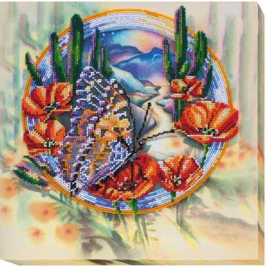 Main Bead Embroidery Kit Summer water colors-2 (Flowers), AB-502 by Abris Art - buy online! ✿ Fast delivery ✿ Factory price ✿ Wholesale and retail ✿ Purchase Great kits for embroidery with beads