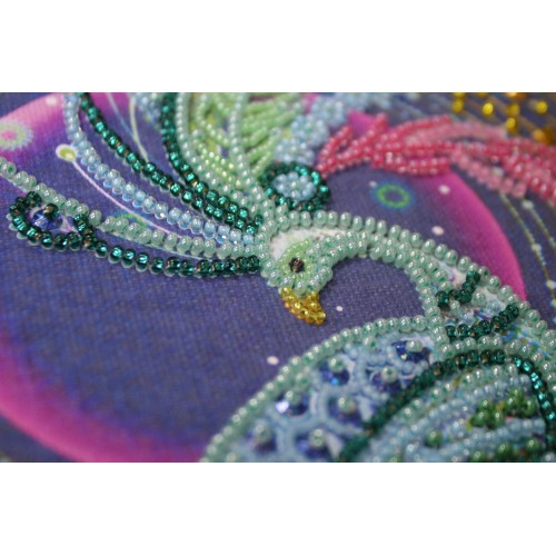 Main Bead Embroidery Kit Feather Sunbird (Flowers), AB-506 by Abris Art - buy online! ✿ Fast delivery ✿ Factory price ✿ Wholesale and retail ✿ Purchase Great kits for embroidery with beads