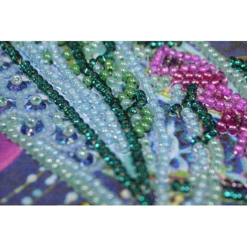 Main Bead Embroidery Kit Feather Sunbird (Flowers), AB-506 by Abris Art - buy online! ✿ Fast delivery ✿ Factory price ✿ Wholesale and retail ✿ Purchase Great kits for embroidery with beads