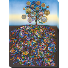 Набір для вишивання бісером на натуральному художньому холсті "Грошове дерево"