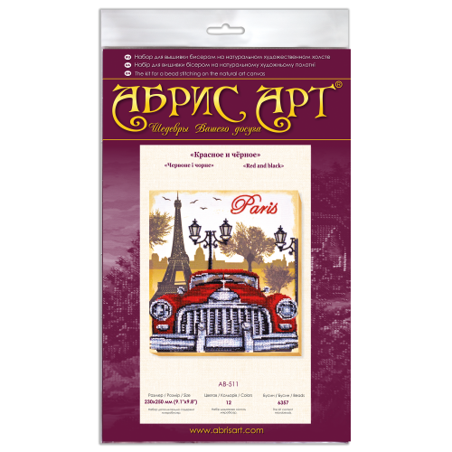 Main Bead Embroidery Kit Red and black (Retro), AB-511 by Abris Art - buy online! ✿ Fast delivery ✿ Factory price ✿ Wholesale and retail ✿ Purchase Great kits for embroidery with beads