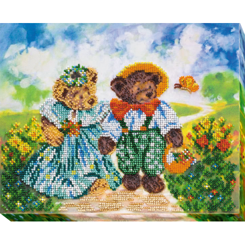 Main Bead Embroidery Kit Sunny glade (Kids), AB-525 by Abris Art - buy online! ✿ Fast delivery ✿ Factory price ✿ Wholesale and retail ✿ Purchase Great kits for embroidery with beads