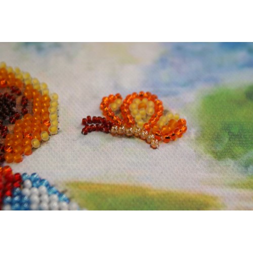 Main Bead Embroidery Kit Sunny glade (Kids), AB-525 by Abris Art - buy online! ✿ Fast delivery ✿ Factory price ✿ Wholesale and retail ✿ Purchase Great kits for embroidery with beads