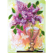 Набір для вишивання бісером на натуральному художньому холсті "Бузковий натюрморт "