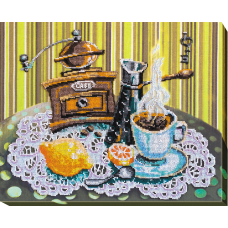 Main Bead Embroidery Kit Coffee with lemon (Still life)
