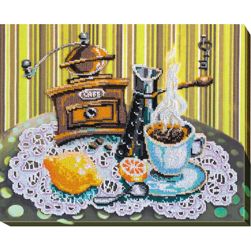 Main Bead Embroidery Kit Coffee with lemon (Still life), AB-531 by Abris Art - buy online! ✿ Fast delivery ✿ Factory price ✿ Wholesale and retail ✿ Purchase Great kits for embroidery with beads Main Bead Embroidery Kit Coffee with lemon (Still life), AB-531 by Abris Art - buy online! ✿ Fast delivery ✿ Factory price ✿ Wholesale and retail ✿ Purchase Great kits for embroidery with beads